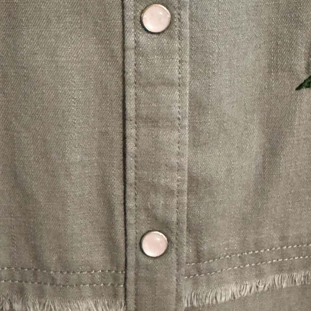 Panhandle Western Shirt Womens M Olive Green Embroidered Aztec Snap Front - Picture 7 of 14